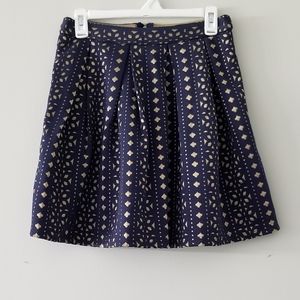Navy Lasercut over Nude Skirt